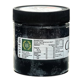 Caviart seaweed caviar jar on table, illustrating long shelf-life after opening.