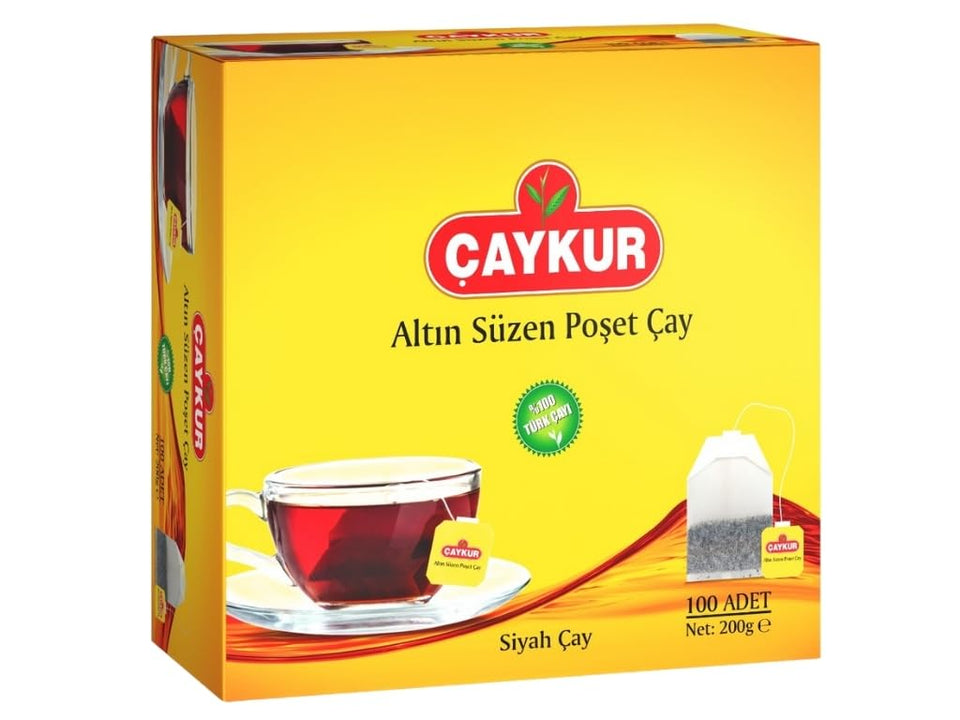 Caykur Altin Suzen black tea bags in a box for quick, flavorful cups.