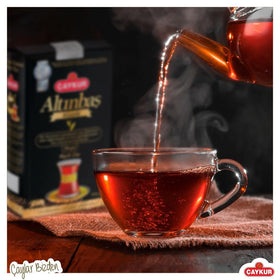 Caykur Filiz tea texture close-up with fresh, fragrant notes
