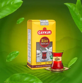 Çaykur Rize Turist Tea glass cups setup for traditional serving and smooth sip.