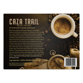 Caza Trail coffee pour shot capturing quick-brew convenience.