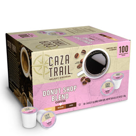 Caza Trail Donut Shop Pod Cup showing rich aroma and smooth flavor.