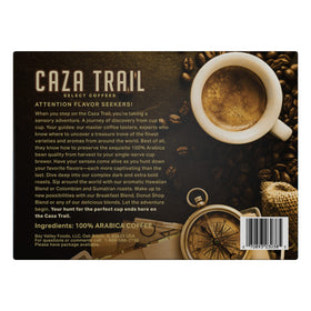 Caza Trail Kona Blend brew in a mug with balanced flavor