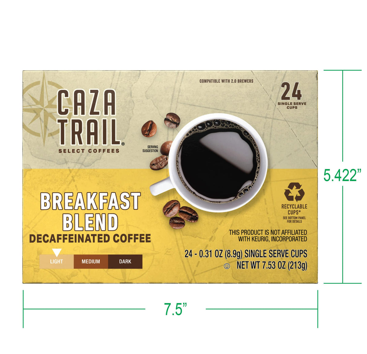 Caza Trail morning coffee pour highlighting citrus notes and balanced finish.