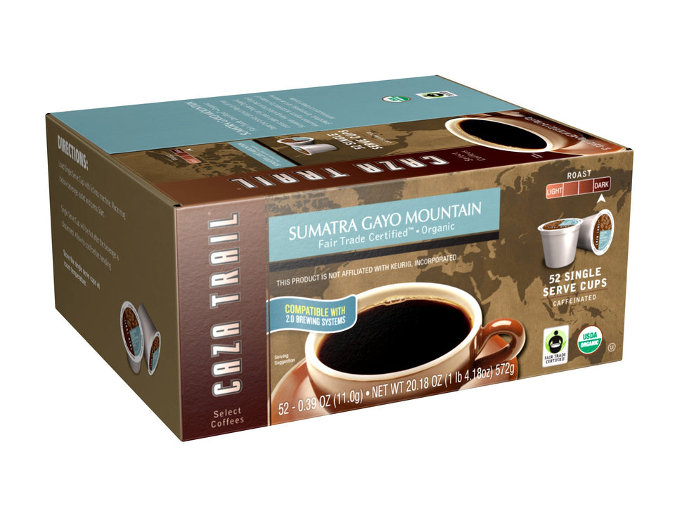 Caza Trail Sumatra Gayo Mountain single-serve cup, bold mornings