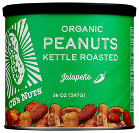CB's Nuts Organic Kettle Roasted Jalapeño Peanuts ready-to-snack with a bold kick.