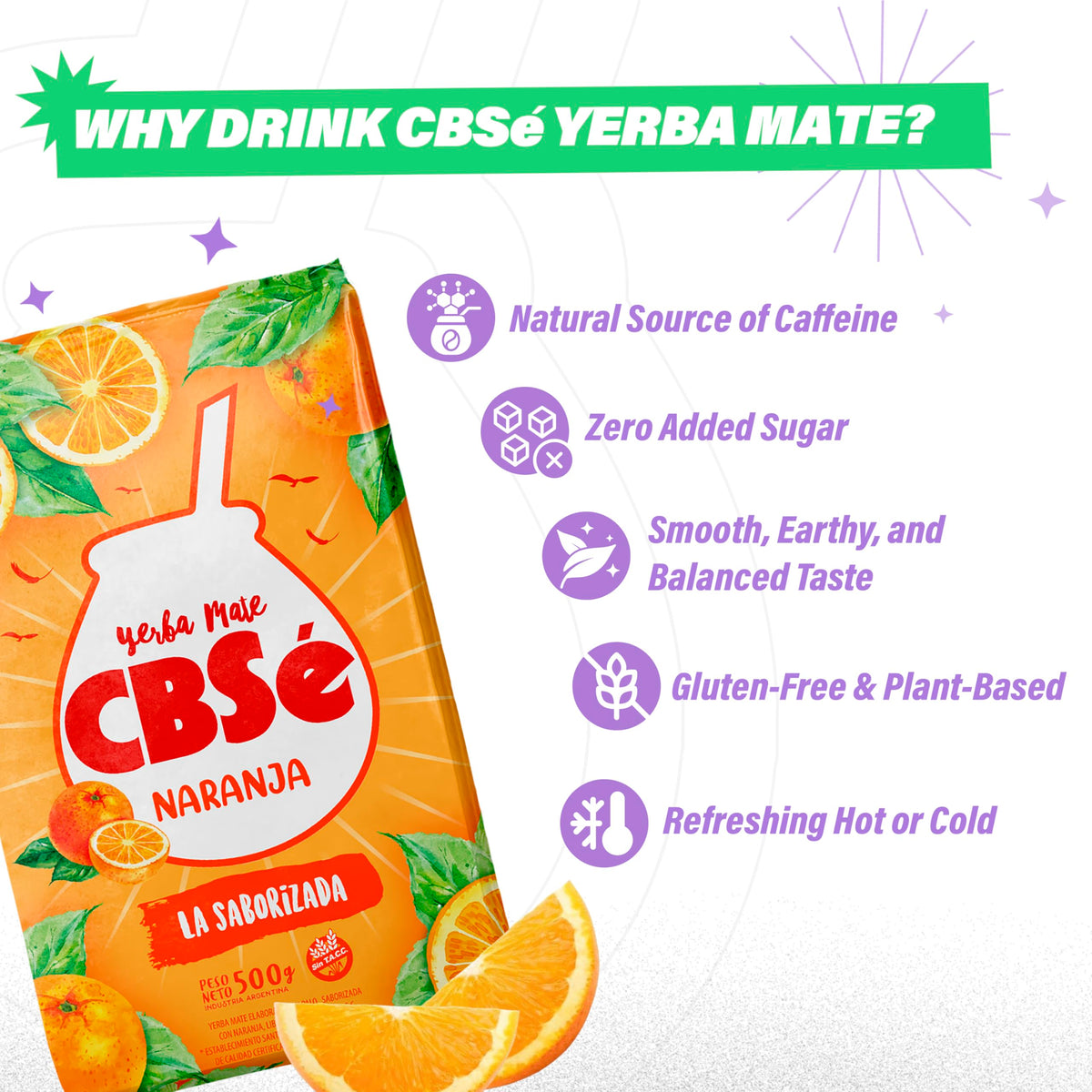 CBSé Orange Flavor Yerba Mate infusion showing citrus aroma