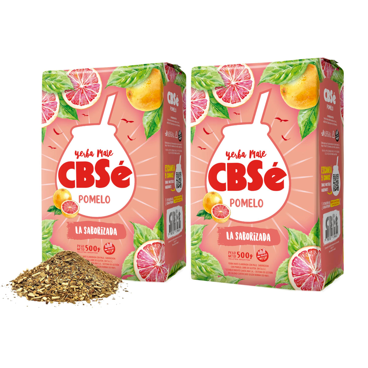 CBSé Pomelo 2-pack front view with citrus-flavored yerba