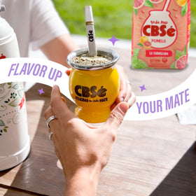 Prepared CBSé Pomelo Yerba Mate in cup for refreshing citrus