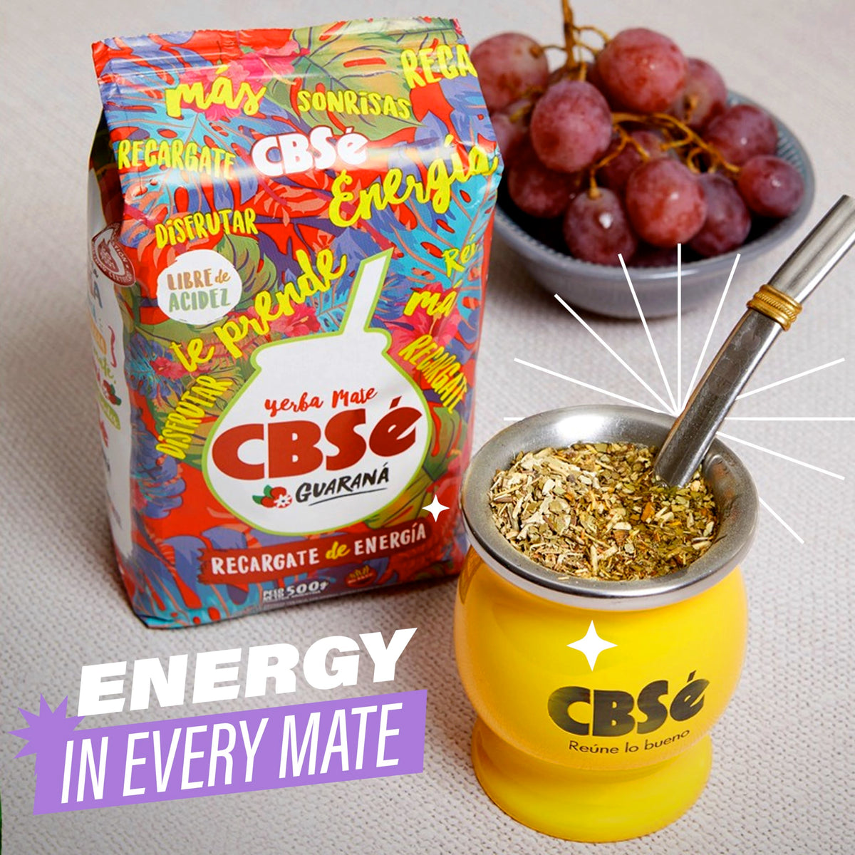 CBSé Energía Guaraná prepared iced drink suggesting refreshing summer option.