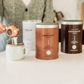 Packaging shows brand heritage and quality in a convenient container.
