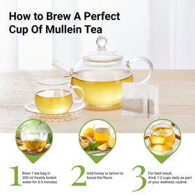 CCnature brewed mullein tea in a cup, ideal for unwind moments.