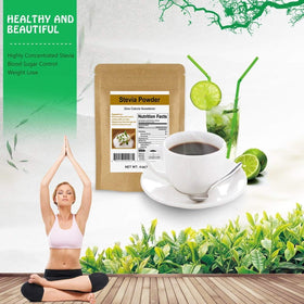 CCnature Stevia Powder as ingredient on recipe card or table.