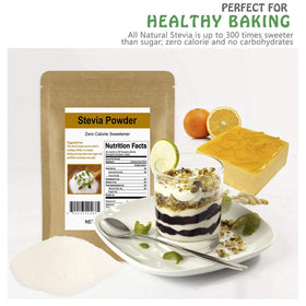 CCnature Stevia Powder package closeup highlights pure, filler-free sugar substitute