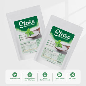 CCnutri Stevia Powder dispense cap highlighting no fillers.