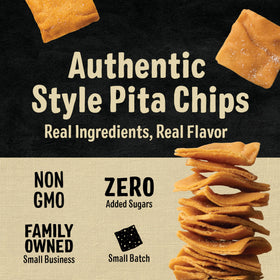 Cedar Valley Pita Chips Sea Salt image of chips cooked in coconut oil.