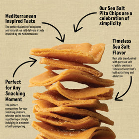 Cedar Valley Pita Chips Sea Salt serving with dip ideal for snacks.