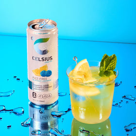CELSIUS open can during activity suggesting on-the-go energy