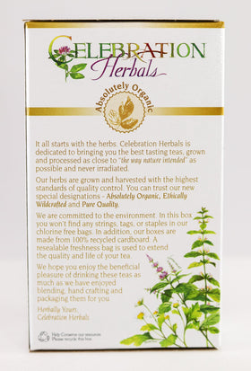 Kitchen scene with Celebration Herbals Horsetail Tea on shelf