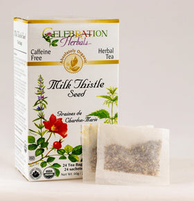 Celebration Herbals organic milk thistle tea box and bags easy daily prep