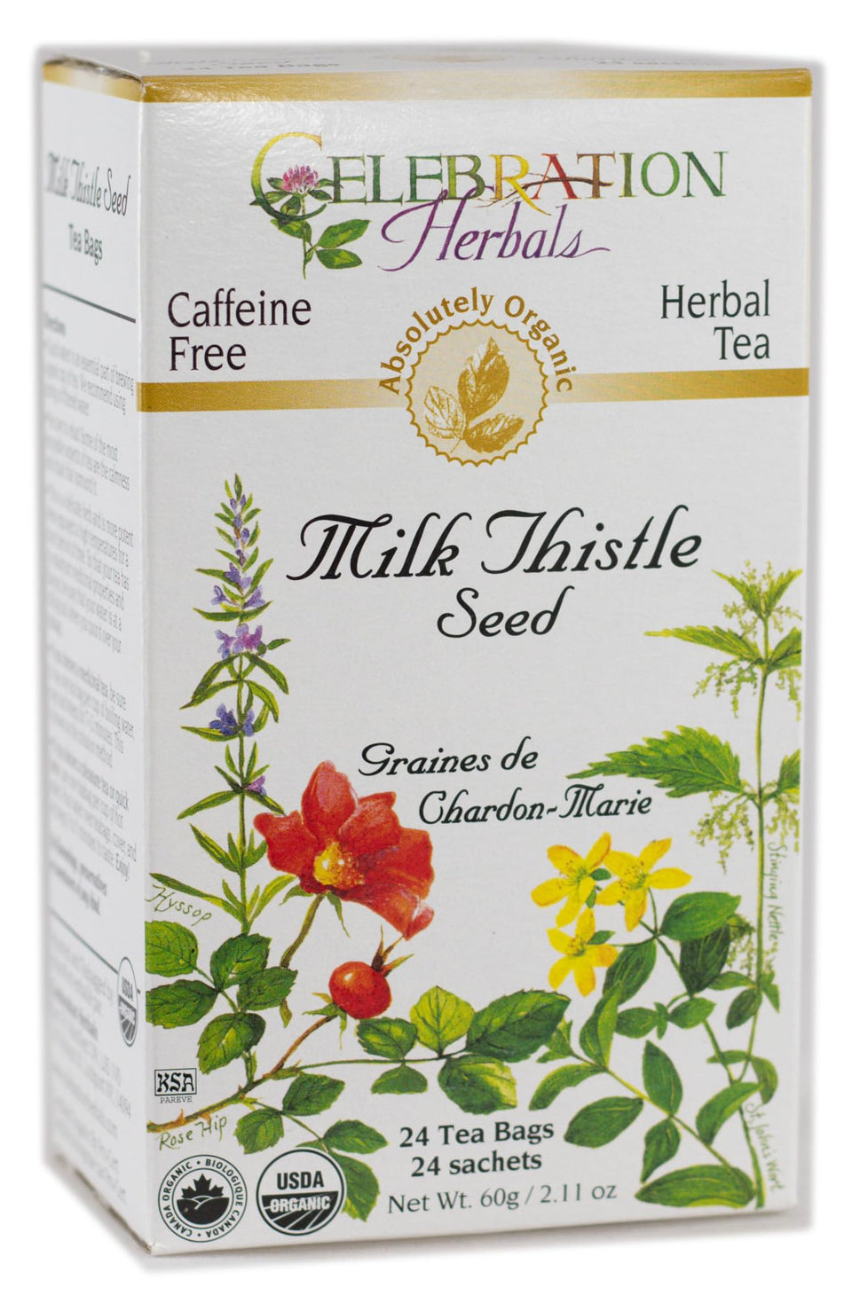 Celebration Herbals organic milk thistle tea bag in a cup inviting afternoon ritual