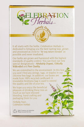 Celebration Herbals Rose Hips Tea in a glass cup with amber infusion