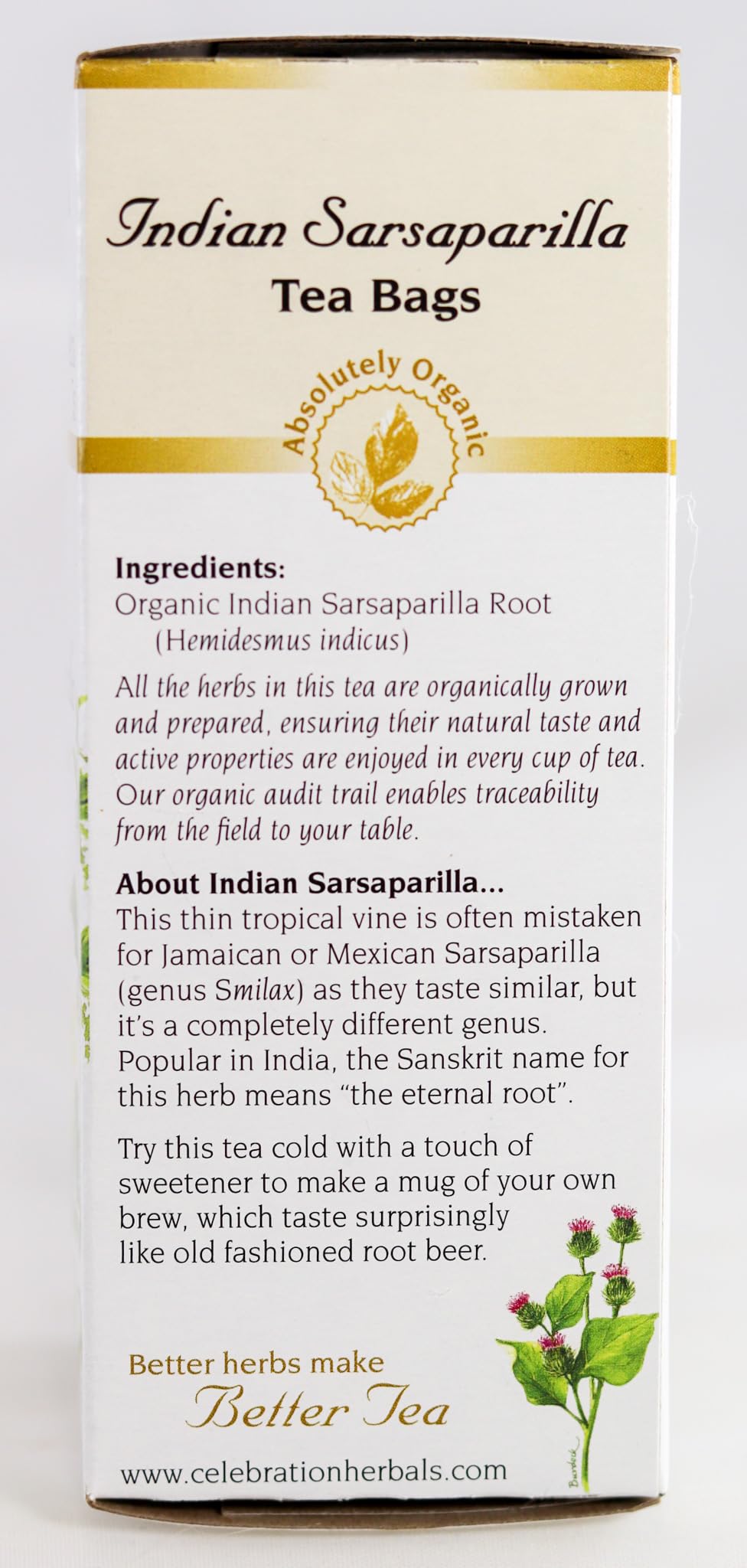 Photo of Celebration Herbals sarsaparilla roots as natural ingredients
