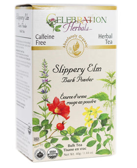 Celebration Herbals slippery elm bark powder loose pack ready for tea brewing
