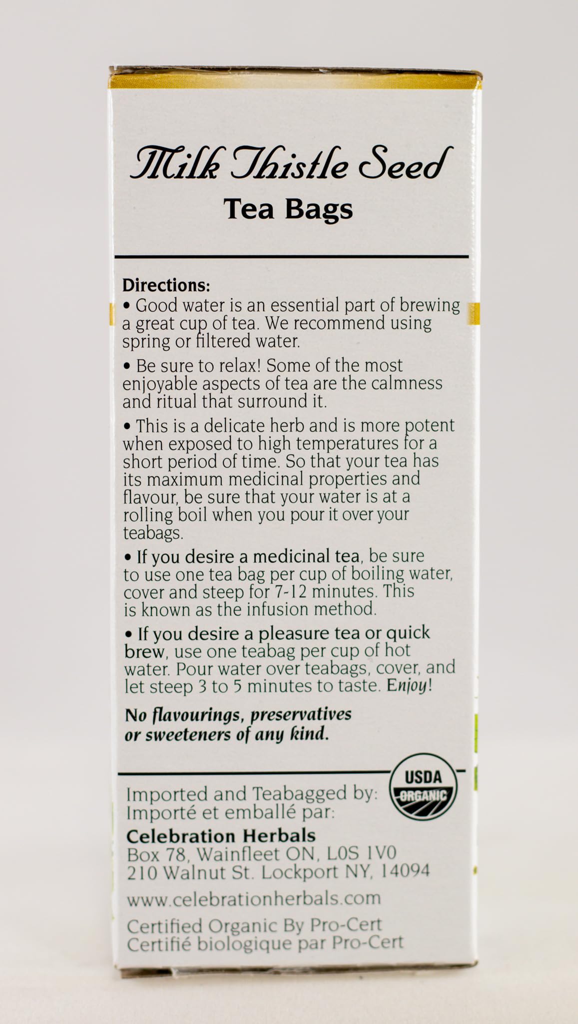 Celebration Herbals tea brewing steeping aroma filling kitchen
