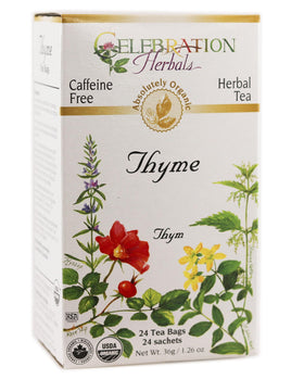 Celebration Herbals thyme tea bags 24 count for a comforting post-meal cup.