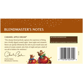 Cup of Celestial Seasonings Caramel Apple Dream steeping; caffeine-free relaxation any time.