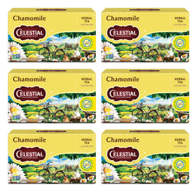 Celestial Seasonings Chamomile box front view highlighting the calming herbal blend.