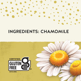 Celestial Seasonings logo on chamomile tea packaging signals trusted herbal brand.