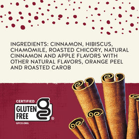 Celestial Seasonings Cinnamon Apple Spice packaging close-up highlighting natural ingredients