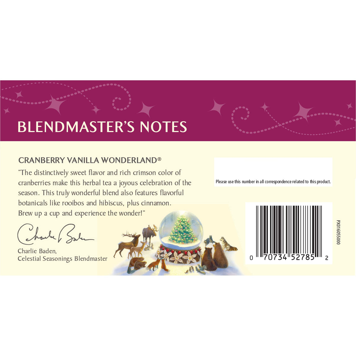 Celestial Seasonings Cranberry Vanilla Wonderland tea cup showcases a warm, comforting ritual.