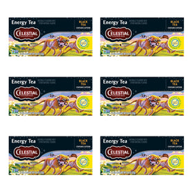 Celestial Seasonings Energy Tea box pack 6 emphasizes convenient caffeine boost.