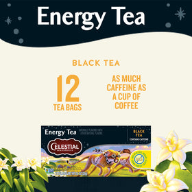 Celestial Seasonings Energy Tea vanilla aroma enhances the morning routine.