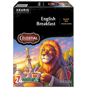 Celestial Seasonings English Breakfast amber brew in mug.