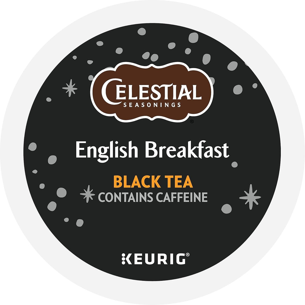 Celestial Seasonings English Breakfast pod stack for fast brews.