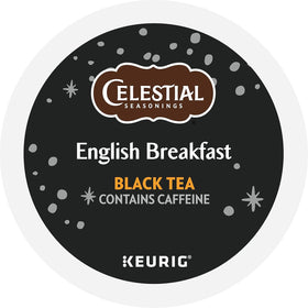 Celestial Seasonings English Breakfast pod stack for fast brews.