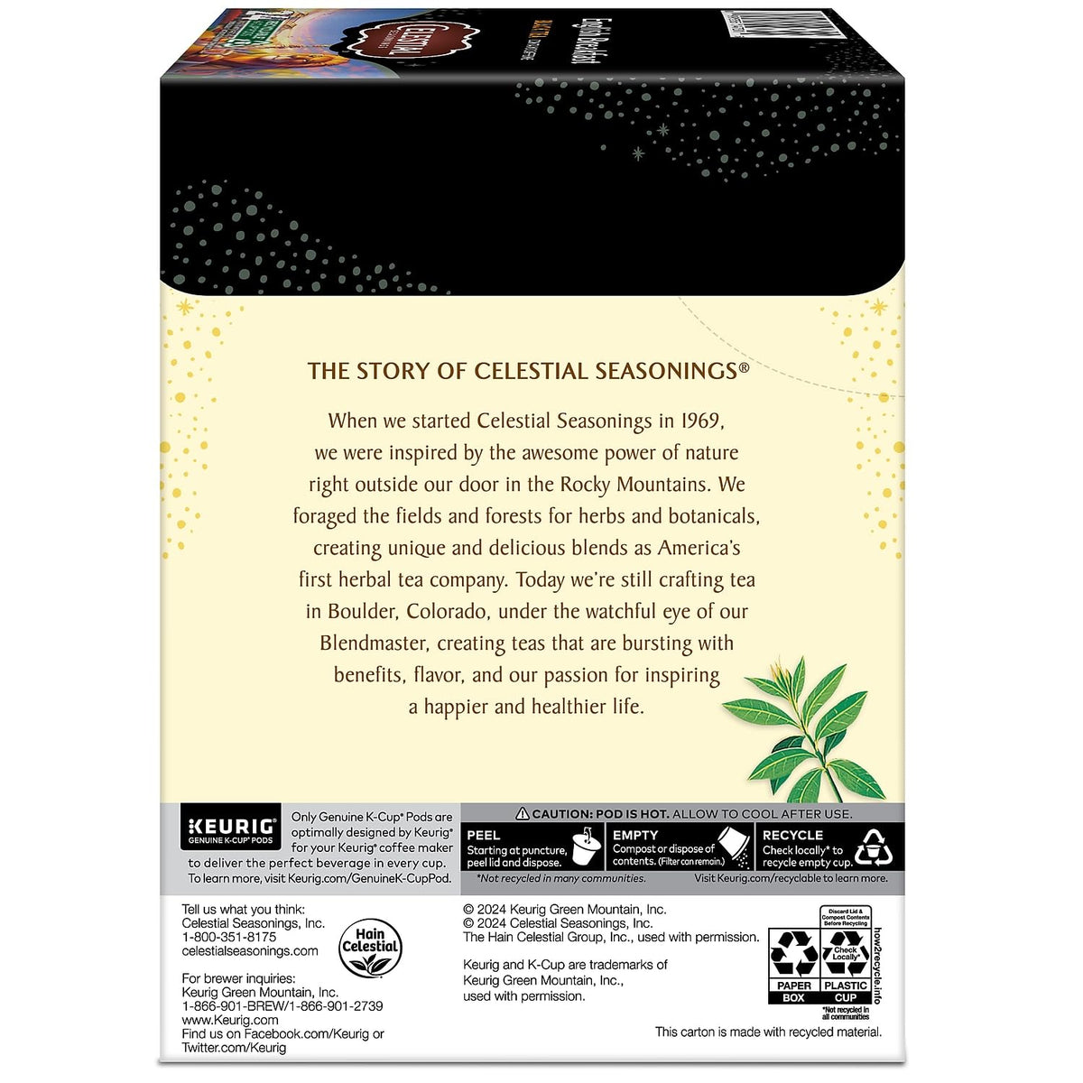 Celestial Seasonings English Breakfast steaming mug perfect for quick mornings.