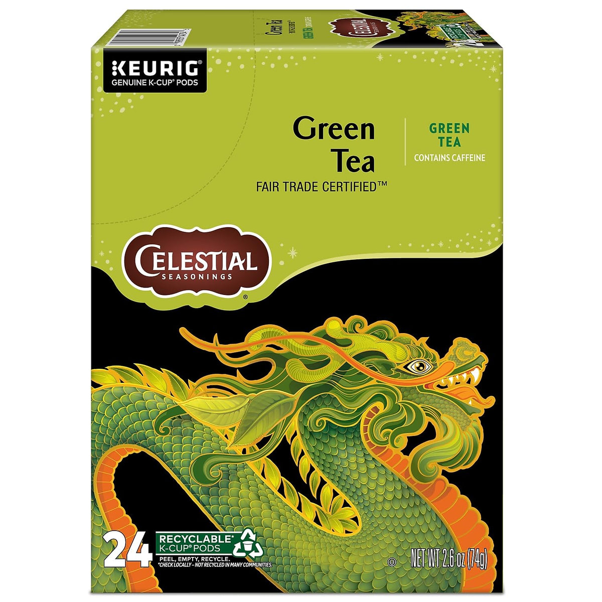 Fair Trade Certification badge on Celestial Seasonings packaging signals ethical sourcing.