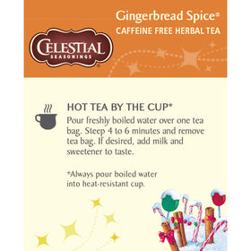Boxes stacked, six 18-count bundles of Gingerbread Spice tea.