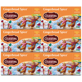 Celestial Seasonings Gingerbread Spice tea box front, inviting a cozy afternoon ritual.