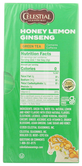 Steaming cup of Celestial Seasonings green tea honey lemon ginseng sipping aroma.