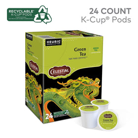 Fresh Celestial Seasonings green tea leaves in a close-up shot emphasizing vibrant color.