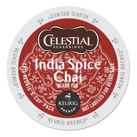 Celestial Seasonings India Spice Chai K-Cup packaging ready for Keurig brewers