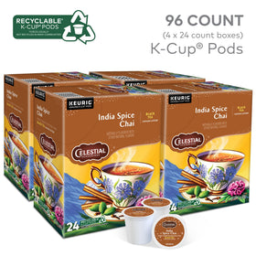 Celestial Seasonings India Spice Chai K-Cup pod ready for on-demand brew.