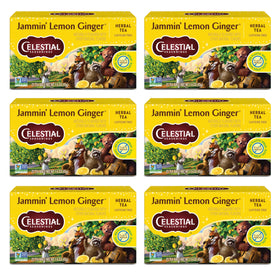 Jammin' Lemon Ginger tea box by Celestial Seasonings ready for on-shelf display.