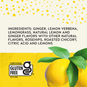 Close look at Jammin' Lemon Ginger herbal blend ingredients: ginger and lemon.